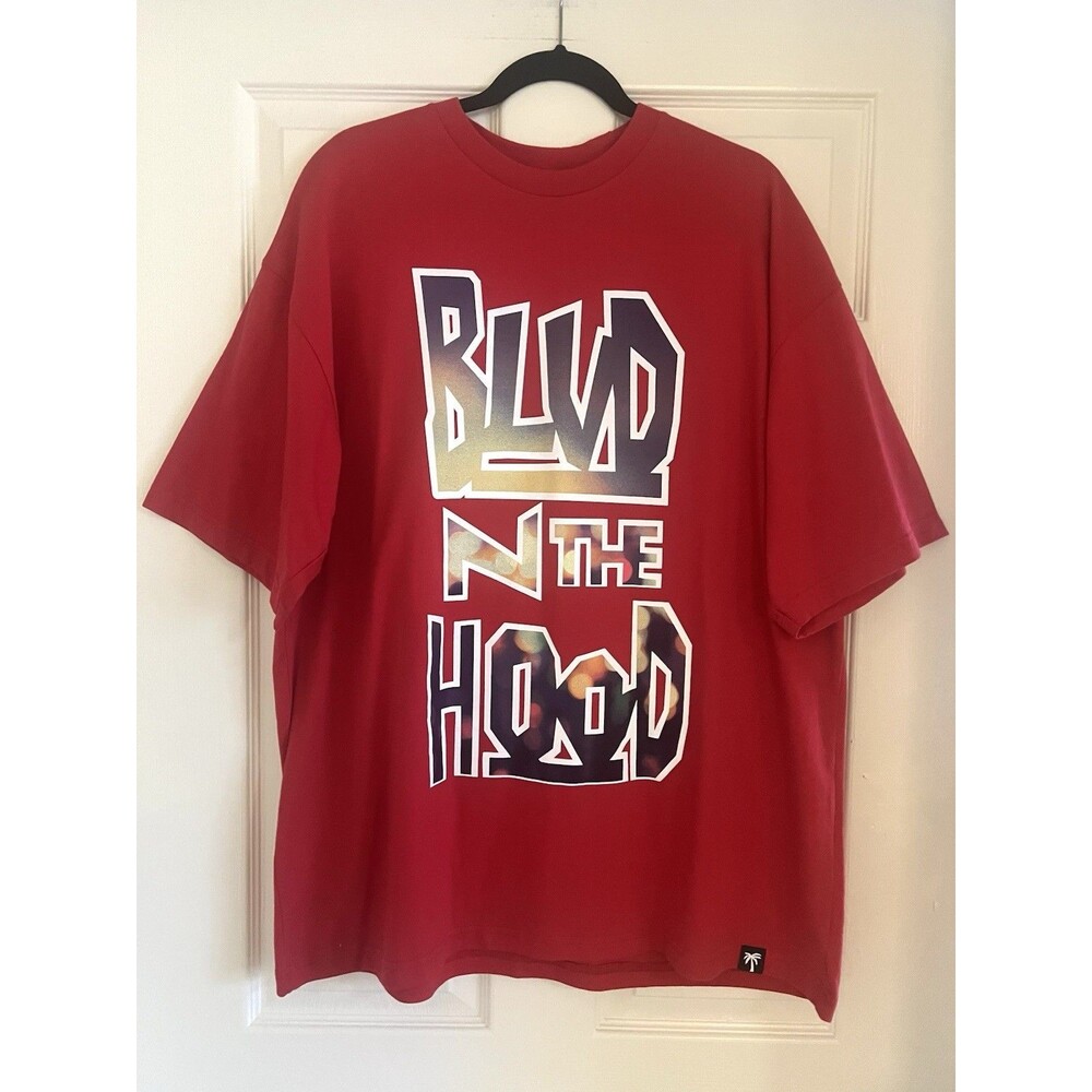 BLVD Supply T Shirt Mens 2XL Red Blvd N The Hood Graphic Tee Hip Hop Made In USA